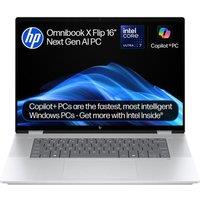 HP OmniBook X Flip NGAI 16" 2 in 1 Refurbished Laptop, Copilot+ PC - Intel Core Ultra 7, 1 TB SSD, Glacier Silver (Excellent Condition), Silver/Grey