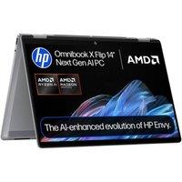 HP OmniBook X Flip NGAI 14 2 in 1 Refurbished Laptop - AMD Ryzen AI 7, 1 TB SSD, Meteor Silver (Very Good Condition), Silver/Grey
