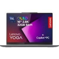 LENOVO Yoga 7 16 2 in 1 Refurbished Laptop, Copilot PC - IntelCore Ultra 7, 1 TB SSD, Luna Grey (Very Good Condition), Silver/Grey