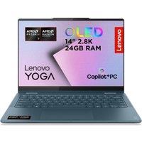 LENOVO Yoga 7 14 2 in 1 Refurbished Laptop, CoPilot PC - AMD Ryzen AI 7, 1 TB SSD, Tidal Teal (Very Good Condition), Blue