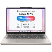 Lenovo Refurbished Chromebook Plus 14" - MediaTek Kompanio Ultra 910, 128 GB UFS, Grey (Very Good Condition), Silver/Grey