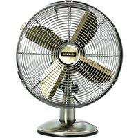 STATUS S12ADESKFAN1PKB Portable 12 Desk Fan - Brass, Gold,Brown