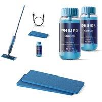 Philips OneUp 3000 Series Electric Mop + Floor Cleaner + Replaceable Pads Bundle