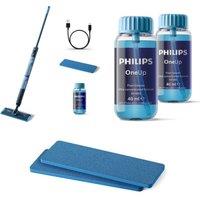 Philips OneUp 5000 Series Electric Mop, Floor Cleaner & Replaceable Pads Bundle, Blue