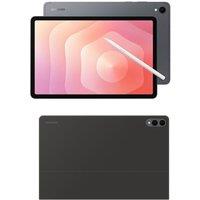 Samsung Galaxy Tab S11 10.9" Tablet (128 GB, Grey) & Slim Book Cover Keyboard Case (Black) Bundle, Silver/Grey