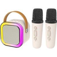 RED5 Dual Mini Portable Bluetooth Karaoke Set - Beige, Cream