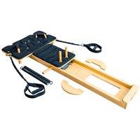 GYMPROLUXE Portable Pilates Reformer Machine - Black & Natural Wood, Brown,Black