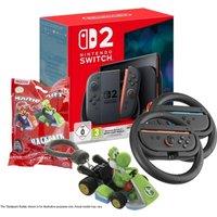 NINTENDO Switch 2 & Mario Kart World, Backpack Buddies and Joy-Con Racing Wheels Bundle, Black