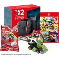 NINTENDO Switch 2, Mario Kart World, Mario Kart Backpack Buddies & Super Mario Party Jamboree Jamboree TV Bundle, Black