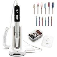 RIO NAES Electric Nail File & Drill Bit Set - Silver, Silver/Grey