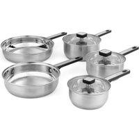 SALTER Expert 5-piece Stainless Steel Cookware Set Silver, Stainless Steel