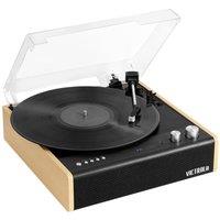 Victrola VTA-72 Belt Drive Bluetooth Turntable - Black & Bamboo, Yellow,Black