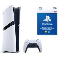 Sony PlayStation 5 Pro & &pound;50 Gift Card Bundle, White