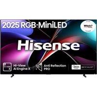 HISENSE UX 100" Tri-Chroma RGB Mini LED Smart AI TV with Freely - 100UXQTUK, Black,Silver/Grey