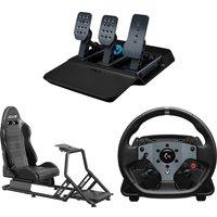 Adx Firebase RS03 Racing Simulation Seat, G Pro Racing Pedal Set & G Pro Racing Wheel Bundle