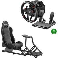 Adx Firebase RS03 Racing Simulation Seat & T598-X Direct Axial Drive Force Feedback Racing Wheel and Pedals Set Bundle, Black
