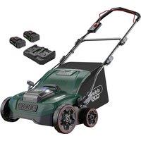 WEBB WEV20X2SRB4X Cordless Scarifier/Lawn Raker Combo - Green & Black, Black,Green