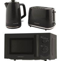 HAMILTON BEACH Miami HBMIAKSCH Solo Microwave, Electric Kettle & 2-Slice Toaster Bundle - Charcoal, Black