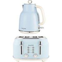 SALTER COMBO-9067 Retro Kettle & 4-Slice Toaster Bundle - Blue, Blue