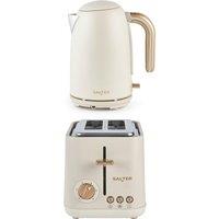 SALTER COMBO-9060 Pebble Kettle & 2-Slice Toaster Bundle - Cream, Black