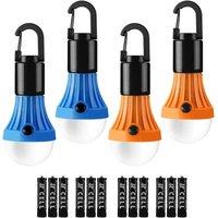 LEPRO 330030-4 LED Camping Light - Blue, Orange & White, Pack of 4