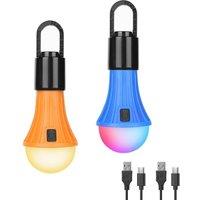 LEPRO 330040-2 LED Camping Light - Blue, Orange & White, Pack of 2