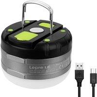 LEPRO LED Rechargeable Camping Torch - Black