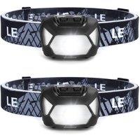 LEPRO EAN320015-2 LED Head Torch - Black, Pack of 2