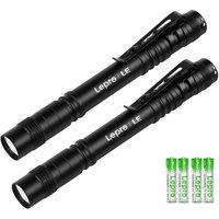 LEPRO LE Small Pen Light - Black, Pack of 2