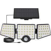 LEPRO Solar LED Floodlight with PIR Motion Sensor - Black & White