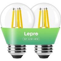 LEPRO Filament LED Light Bulb - E27, Warm White, Pack of 2