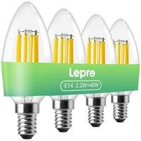LEPRO Filament LED Light Bulb - E14, Warm White, Pack of 4