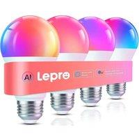 LEPRO B1-EU-4 Smart AI LED Bulb - E27, White, Pack of 4