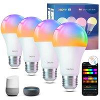 LEPRO AI Smart B2 LED Light Bulb - E27, Pack of 4