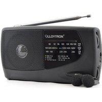 LLOYTRON N3201 Sports Portable FM/AM Radio with Earphones - Black, Black