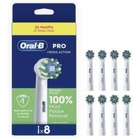 ORAL-B Pro Cross Action Replacement Toothbrush Head Pack of 8