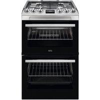 AEG CGX1130ACM 55 cm Gas Cooker - White, Silver/Grey
