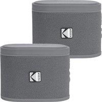 KODAK SoundBrix Portable Bluetooth Speaker - Treble Grey, Set of 2, Silver/Grey