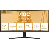 Aoc CU34B3E Wide Quad HD 34 Curved VA WLED Monitor - Black, Black
