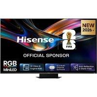 85 Hisense 85UR9STUK Smart 4K Ultra HD HDR RGB Mini LED TV, Silver/Grey