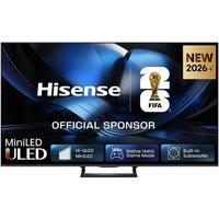 55" HISENSE U7S Mini LED 4K 144Hz Smart AI TV with Freely - 55U7STUK, Black,Silver/Grey