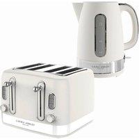 VQ Laura Ashley EEJB310 4-Slice Toaster & Jug Kettle Bundle - Cotton White, White