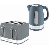 VQ Laura Ashley EEJB489 4-Slice Toaster & Jug Kettle Bundle - Dark Slate, Silver/Grey