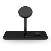 PW3R PWDC3N1M 3-in-1 Wireless Charging Pad, Black
