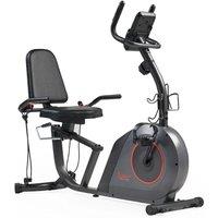 SUNNY HEALTH SF-RB424006 Smart Bluetooth Recumbent Exercise Bike - Grey, Silver/Grey