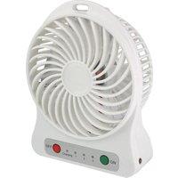 LIFEMAX Mighty Battery-Powered Portable Fan - White, White