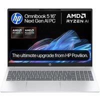 HP OmniBook 5 AI 16" Laptop - AMD Ryzen AI 7, 512 GB SSD, Silver, Silver/Grey