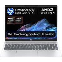 HP OmniBook 5 16" Laptop - AMD Ryzen AI 5, 256 GB SSD, Silver, Silver/Grey