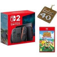 Nintendo Switch 2 Super Mario Bros 40th Anniversary Keychain Animal Crossing: New Horizons Bundle, Black