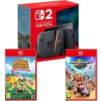 Nintendo Switch 2, Animal Crossing: New Horizons & Mario Kart World Bundle, Black
